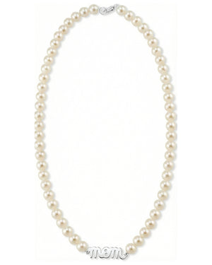 6.0-6.5mm White Freshwater Cultured Pearl Mom Necklace