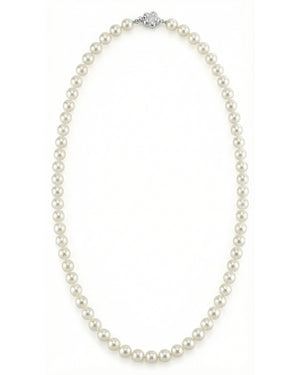 White Japanese Akoya Pearl Necklace, 7.0-7.5mm - AAA Quality