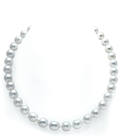 10-11mm White South Sea Drop Shape Pearl Necklace - Gem Quality