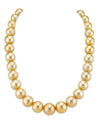 13-15mm Golden South Sea Pearl Necklace - Gem Quality