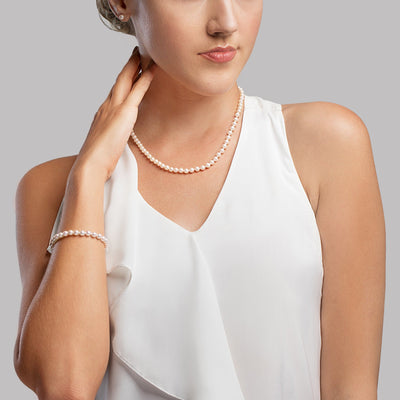 5.5-6.0mm Japanese Akoya White Pearl Set - Model Image