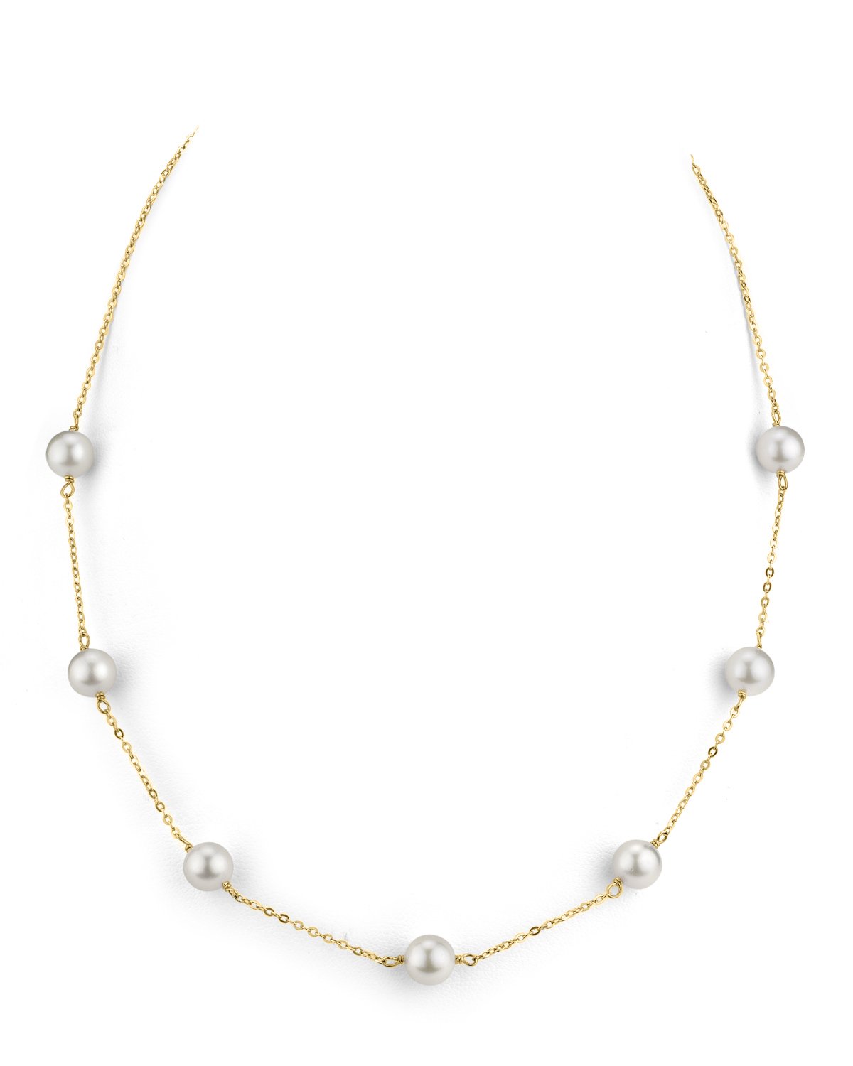 Japanese Akoya Pearl Tincup Necklace