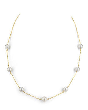 Japanese Akoya Pearl Tincup Necklace
