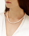 7.0-7.5mm Japanese Akoya White Pearl Necklace- AAA Quality - Model Image