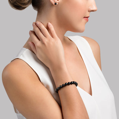 8.0-8.5mm Akoya Black Pearl Bracelet- Choose Your Quality - Secondary Image