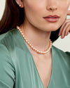 8.0-8.5mm Peach Freshwater Pearl Necklace - Gem Quality - Model Image
