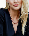 8.5-9.5mm Pink Freshwater Pearl Necklace - AAAA Quality - Model Image