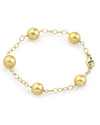 Golden South Sea Round Pearl Tincup Bracelet