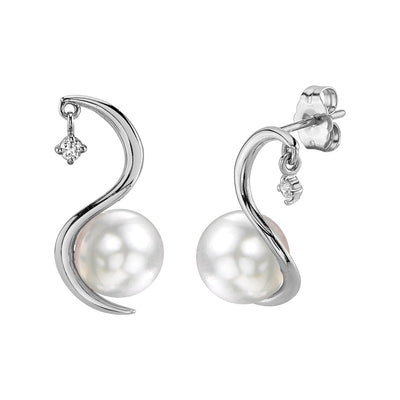 White South Sea Pearl & Diamond Ellis Earrings