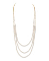 14K Gold Triple Freshwater Pearl and Chain Addie Necklace - Model Image