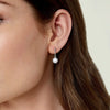 White South Sea Pearl Via Earrings - Model Image