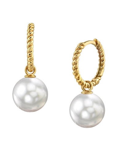 White South Sea Pearl Via Earrings - Third Image