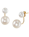 14K Gold Freshwater Pearl Jacket Livia Earrings - Model Image