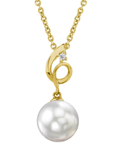 South Sea Pearl & Diamond Symphony Pendant - Model Image