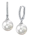 South Sea Pearl & Diamond Aurora Leverback Earrrings