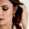 Freshwater Pearl & Diamond Michelle Earrings- Various Colors - Model Image