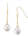 14K Gold Drop-Shape Freshwater Pearl Lila Tincup Earrings - Secondary Image