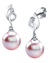 14K Gold Pink Freshwater Pearl & Diamond Symphony Earrings