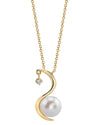 14K Gold Freshwater Pearl & Diamond Ellis Pendant - Model Image