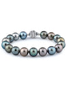 10-11mm Tahitian South Sea Multicolor Pearl Bracelet - AAAA Quality