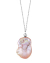 15mm Pink Freshwater Baroque Pearl Solitaire Designer Pendant