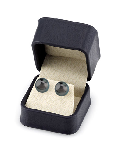 12mm Tahitian South Sea Round Pearl Stud Earrings- Various Colors - Third Image