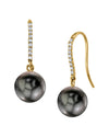Tahitian South Sea Pearl & Diamond Margot Earrings - Model Image