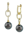 Tahitian South Sea Pearl & Diamond Lucy Earrings - Model Image