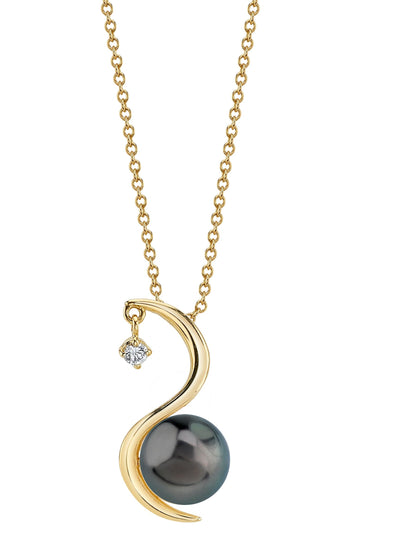 Tahitian South Sea Pearl & Diamond Ellis Pendant - Secondary Image