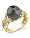 Tahitian South Sea Pearl & Diamond Infinity Ring - Model Image