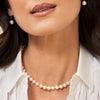 7.0-7.5mm White Freshwater Pearl Necklace - AAA Quality - Model Image
