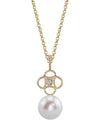 Freshwater Pearl & Diamond Lacy Pendant - Third Image