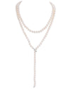 Japanese Akoya White Pearl Adjustable Y-Shape 51 Inch Rope Length Necklace - AAA Quality
