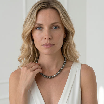 Multi-Color Tahitian Pearl Necklace, 10.0-11.0mm