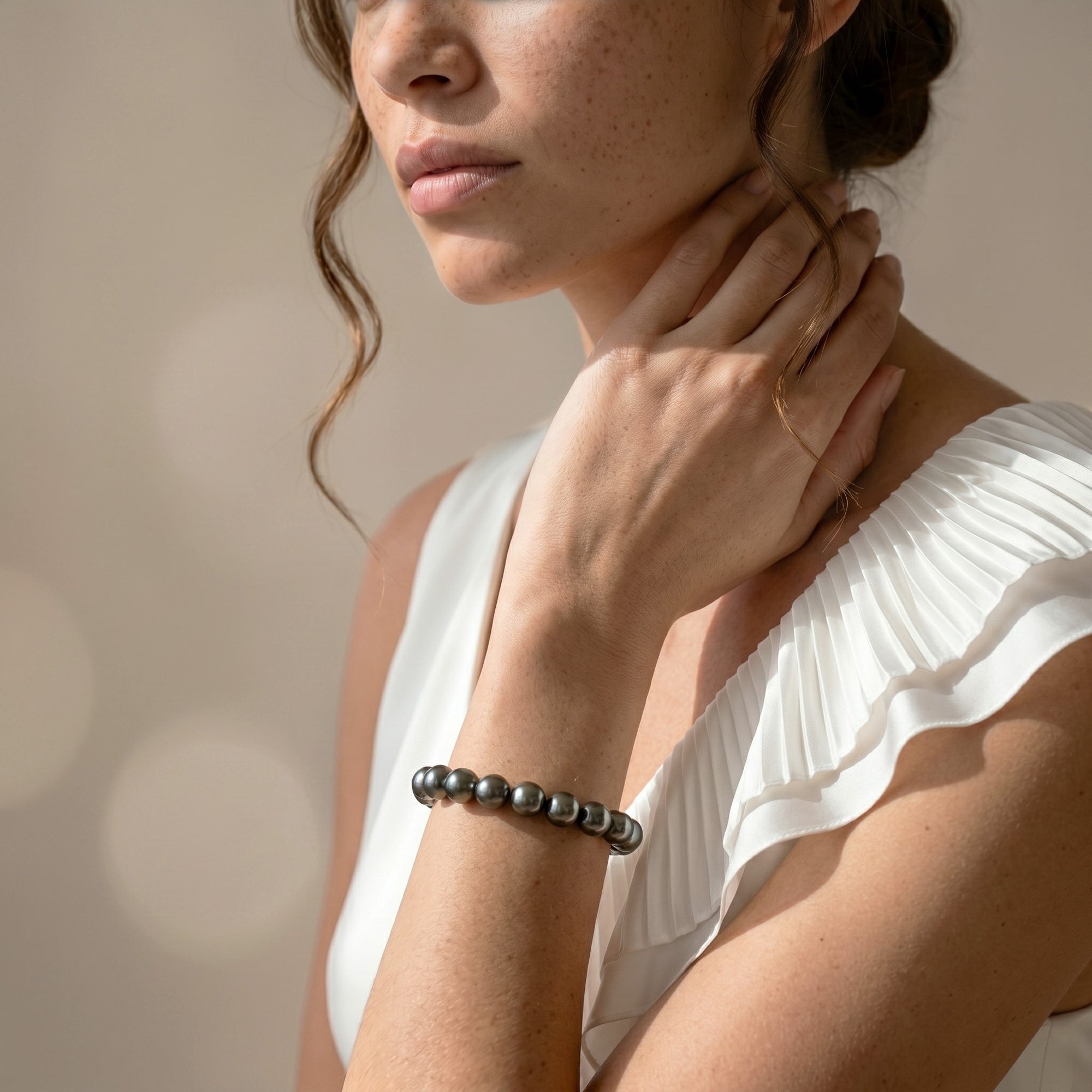 Tahitian True Round Pearl Bracelet, 10.0-11.0mm - AAAA Quality