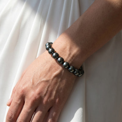 Tahitian True Round Pearl Bracelet, 10.0-11.0mm - AAA Quality