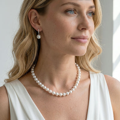10-12mm White South Sea Pearl Necklace - AAAA Quality