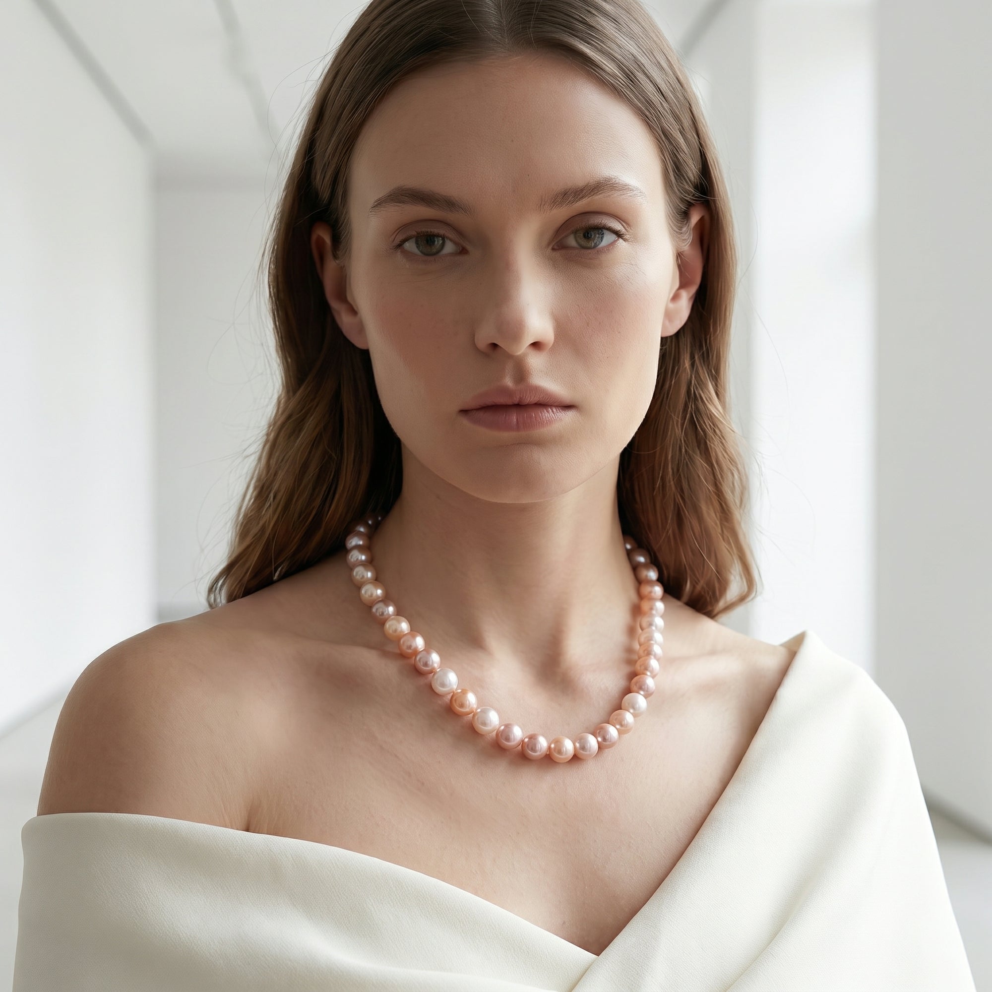 10.5-11.5mm Freshwater Multicolor Pearl Necklace - AAA Quality