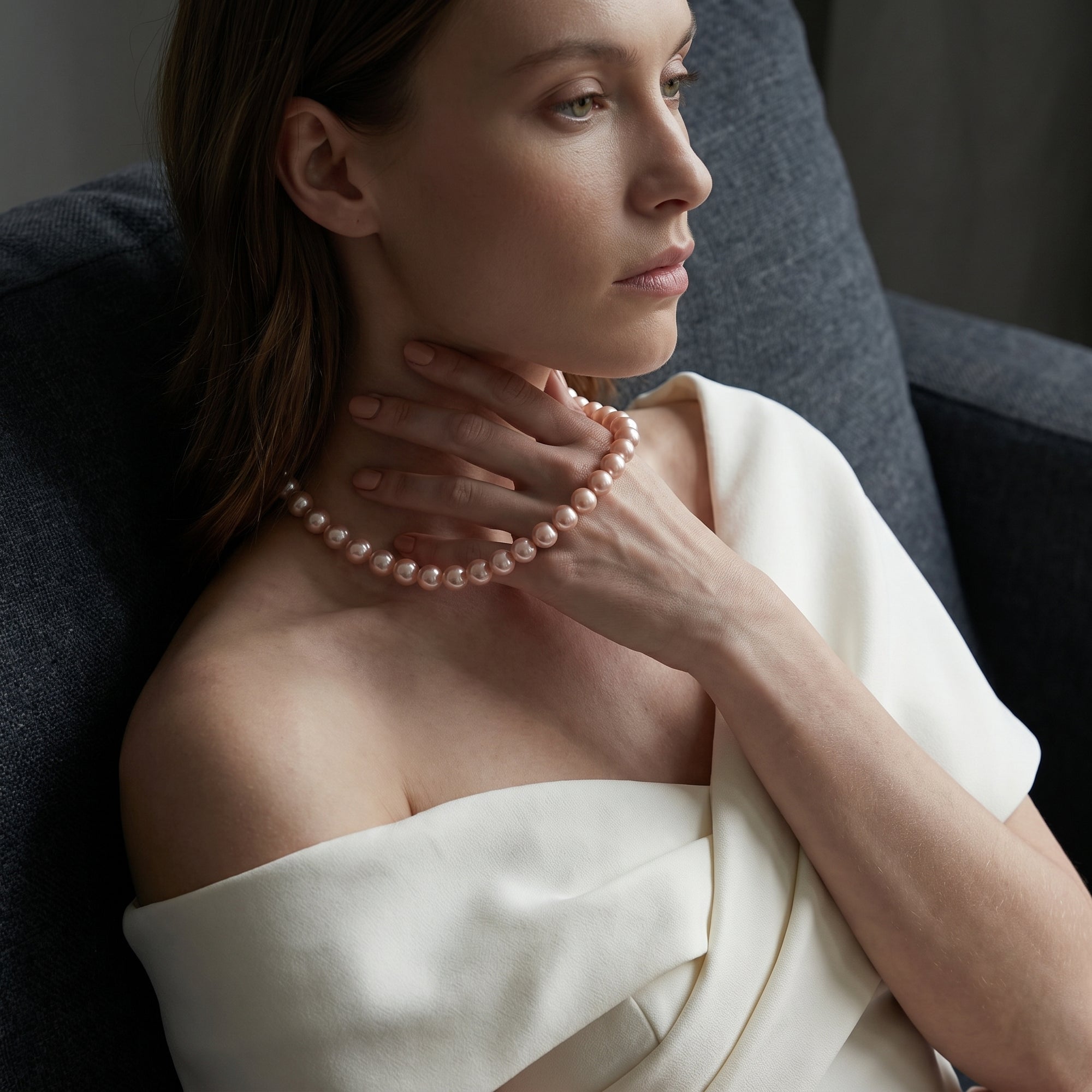 10.5-11.5mm Pink Freshwater Pearl Necklace - AAA Quality