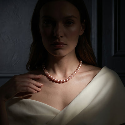 10.5-11.5mm Pink Freshwater Pearl Necklace - AAA Quality