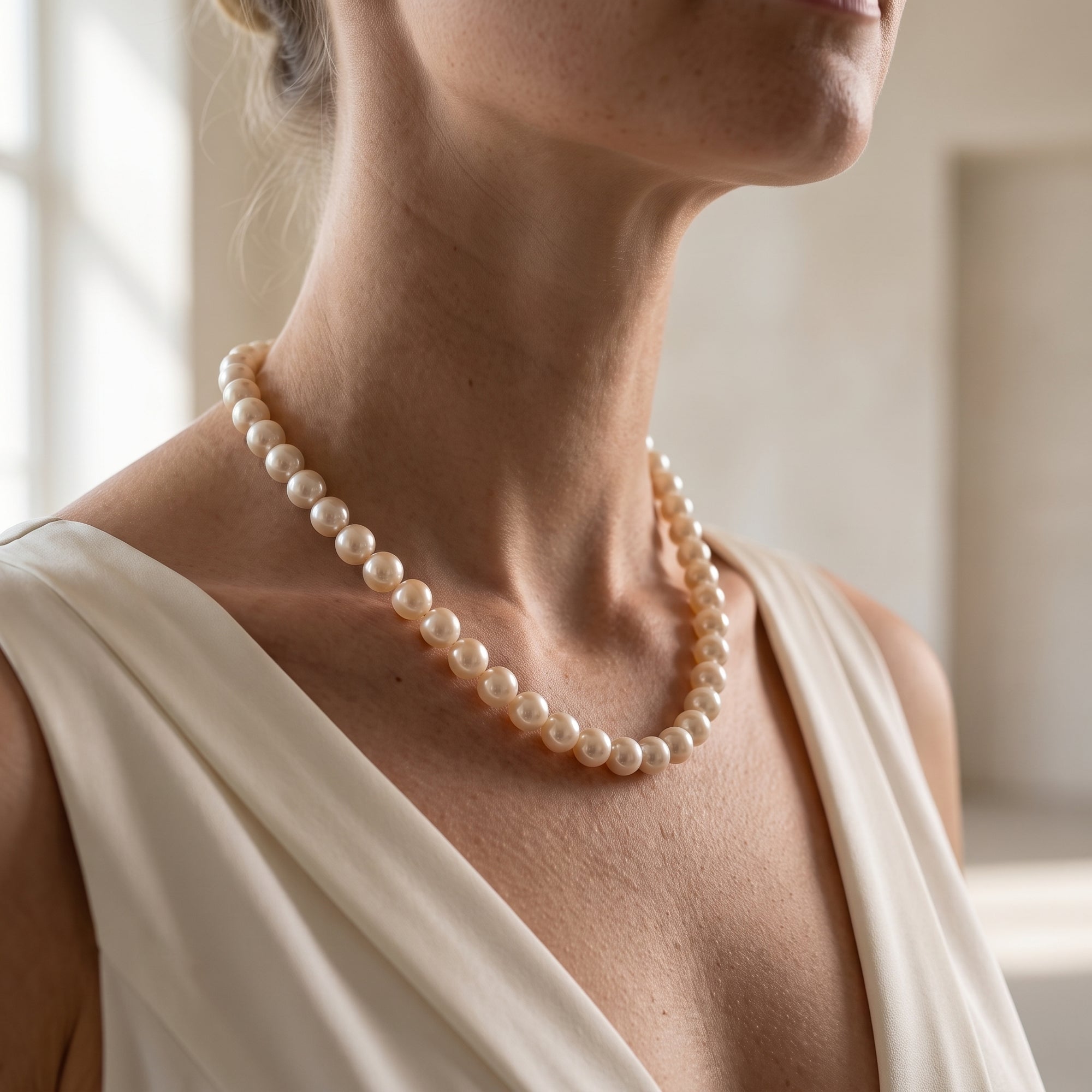 11.5-12.5mm White Freshwater Pearl Necklace - AAA Quality