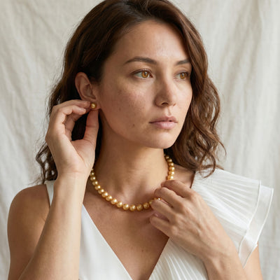 Golden South Sea Pearl Necklace, 12.0-14.0mm - AAA Quality