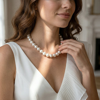 12-15mm White South Sea Pearl Necklace -  AAAA Quality