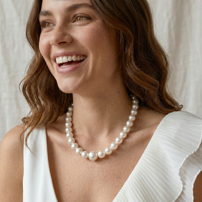 12-15mm White South Sea Pearl Necklace -  AAAA Quality