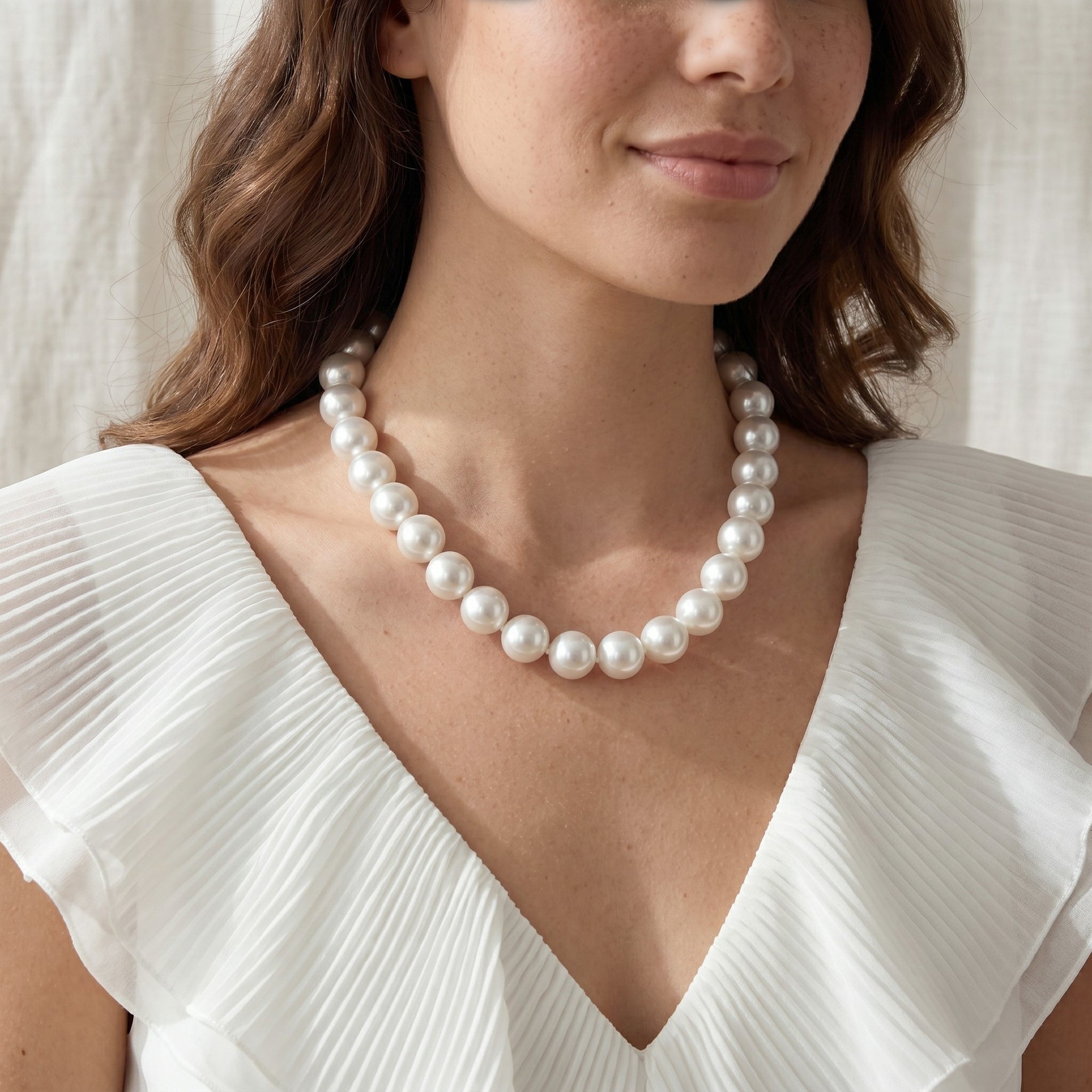 13-15mm White South Sea Pearl Necklace - AAAA Quality