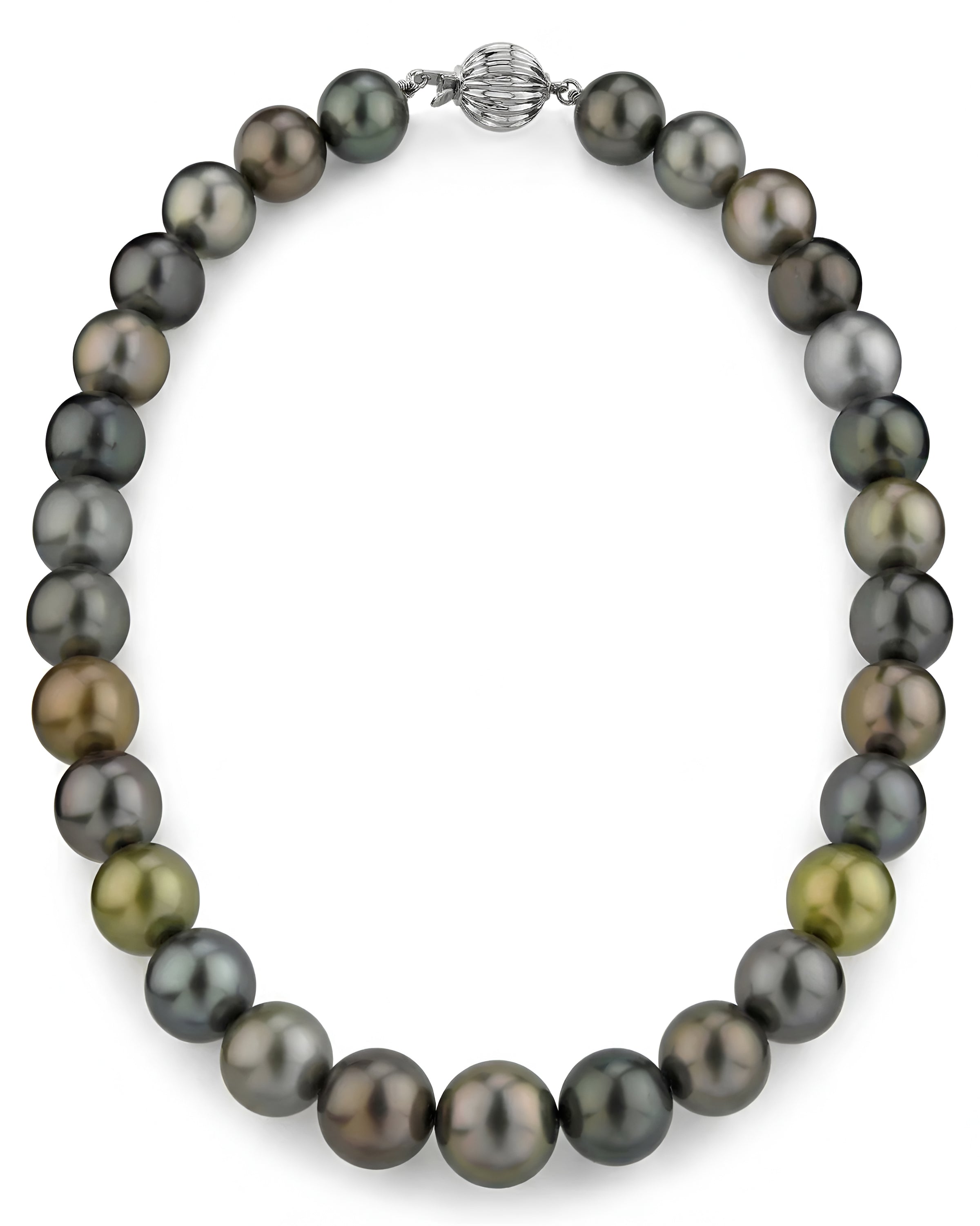 13-15mm Tahitian Multicolor Pearl Necklace - AAAA Quality - Pearls