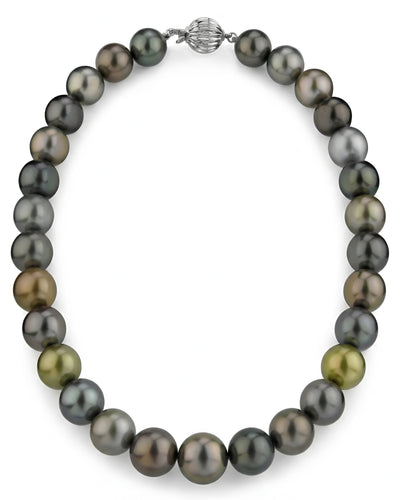 13-15mm Tahitian Multicolor Pearl Necklace - AAAA Quality