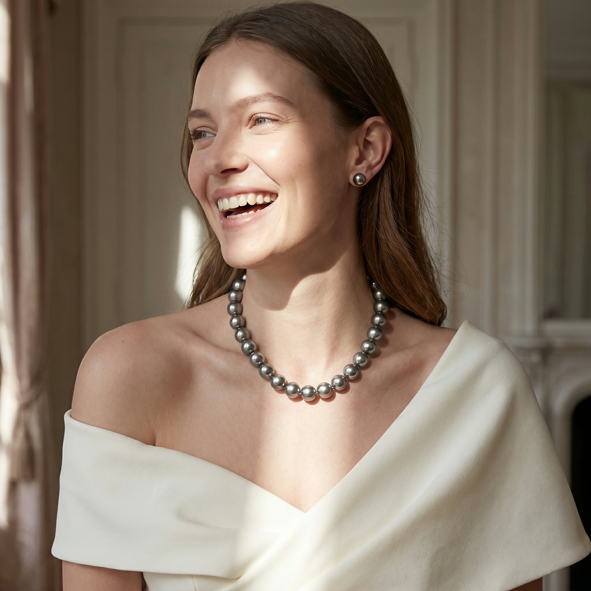 14-15.1mm Tahitian South Sea Pearl Necklace - AAAA Quality