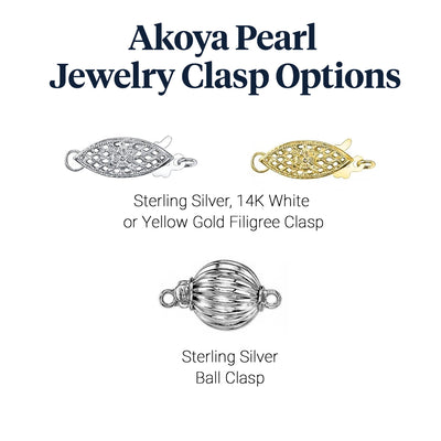 White Japanese Akoya Choker Length Pearl Necklace, 6.5-7.0mm - AA+ Quality