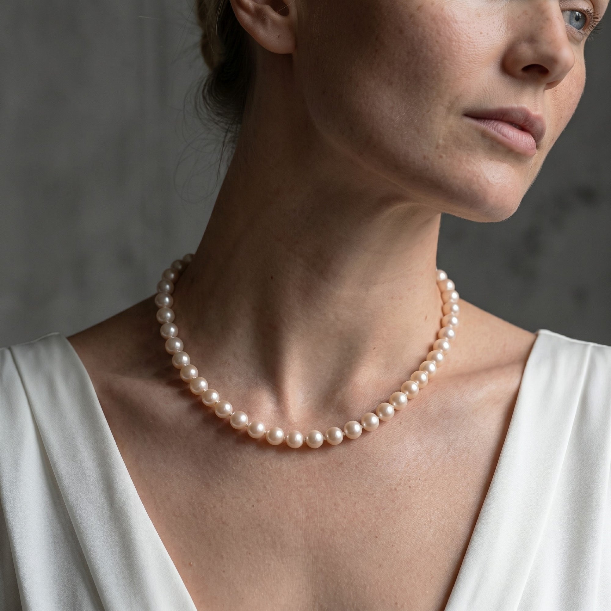 6.5-7.0mm White Freshwater Pearl Necklace - AAA Quality